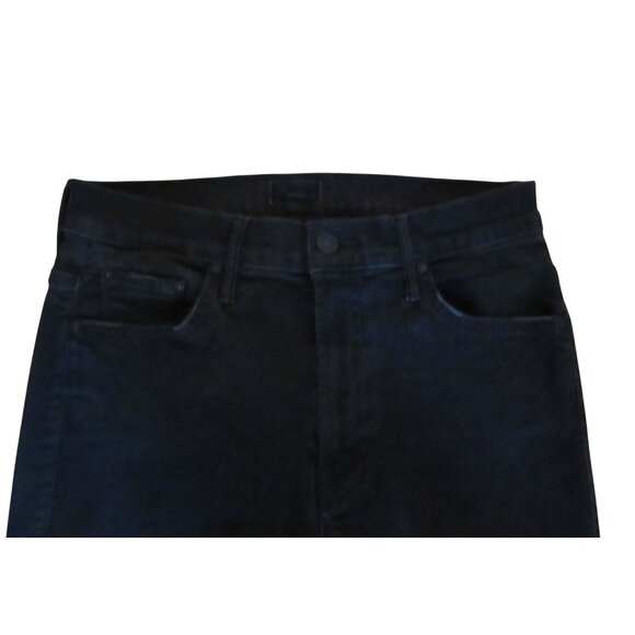 Mother Insider Crop Step Distressed Fray Black Jeans SZ 29 - Picture 5 of 11